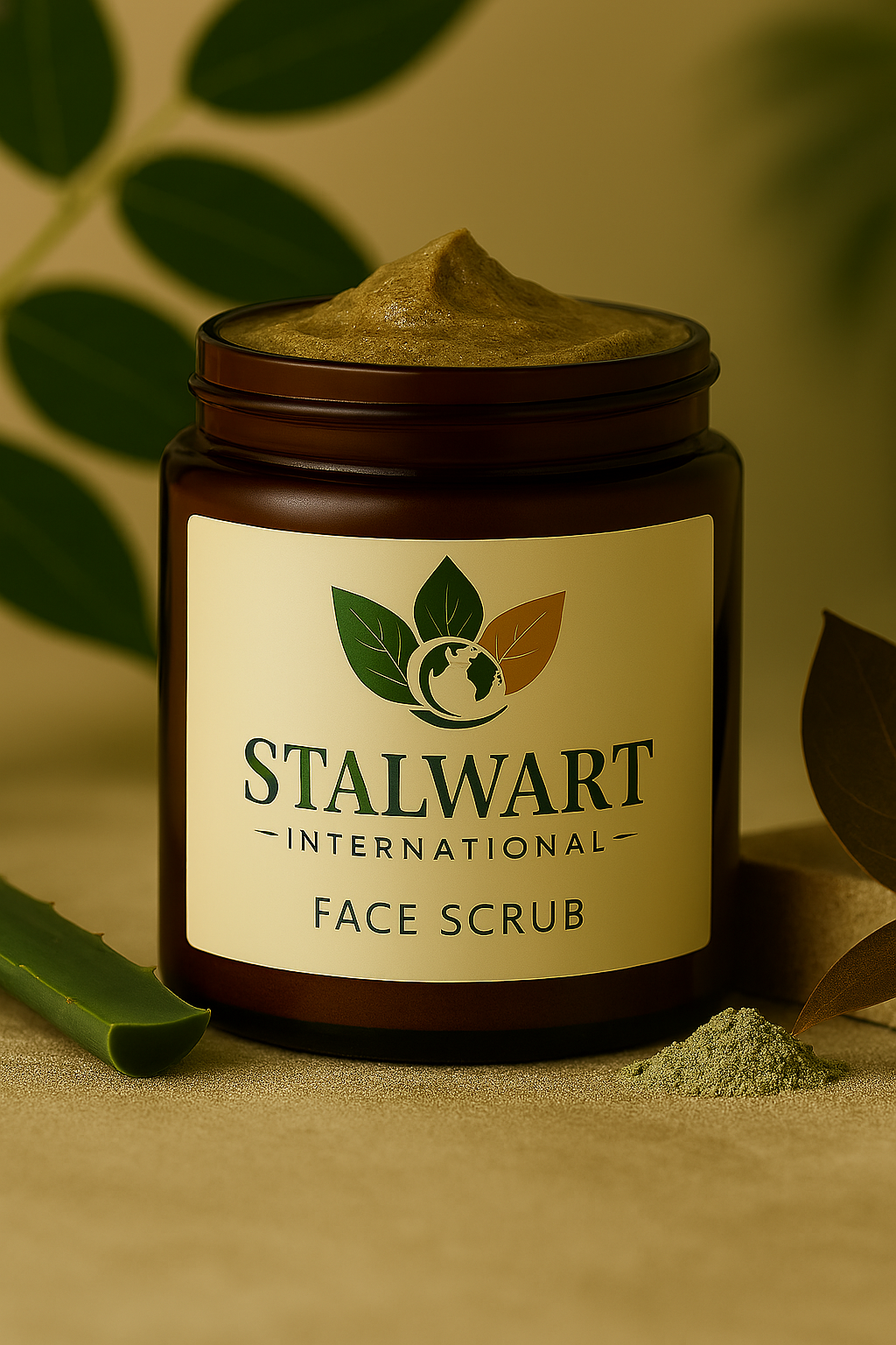 Stalwart International cream face scrub jar